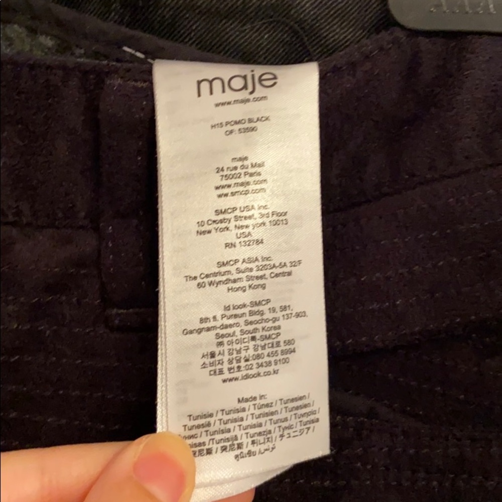 Maje H15 Pomo Black Faux Suede Yoke Skinny Jeans - Picture 4 of 6